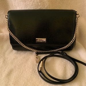 Kate Spade black patent leather crossbody bag